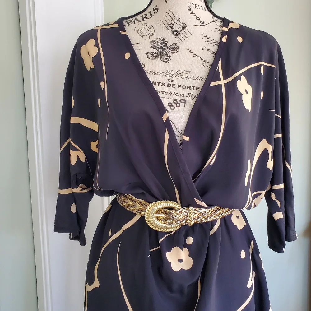 Vintage Robert Janan 100% Silk Saks Fifth Avenue Cocktail Dress - Picture 2 of 15